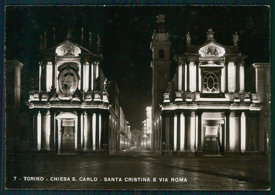 Torino città Via Roma Chiesa San Carlo Santa Cristina Foto FG cartolina MZ2522 – fronte