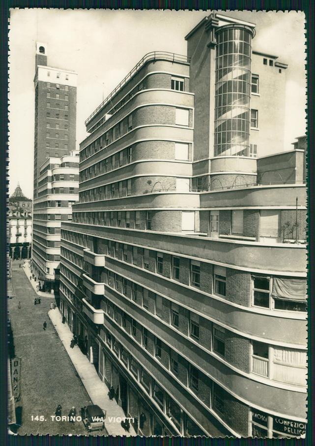 Torino città Via Viotti PIEGHINA Foto FG cartolina MZ2555 – fronte