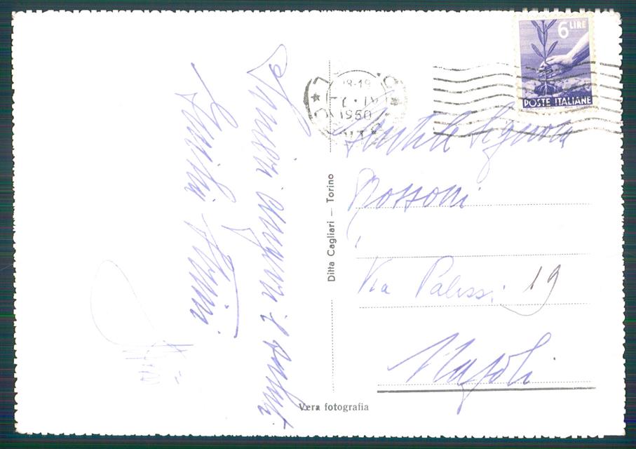 Torino città Via Viotti PIEGHINA Foto FG cartolina MZ2555 – retro