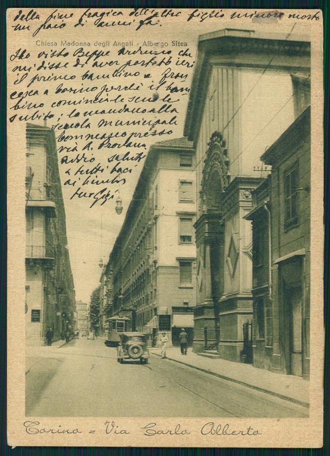 Torino città Via Carlo Alberto Tram Auto FG cartolina MZ2598 – fronte