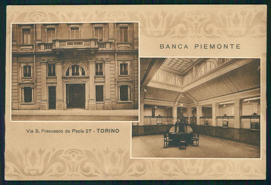Torino città Via San Francesco da Paola Banca Piemonte FG cartolina MZ2600 – fronte
