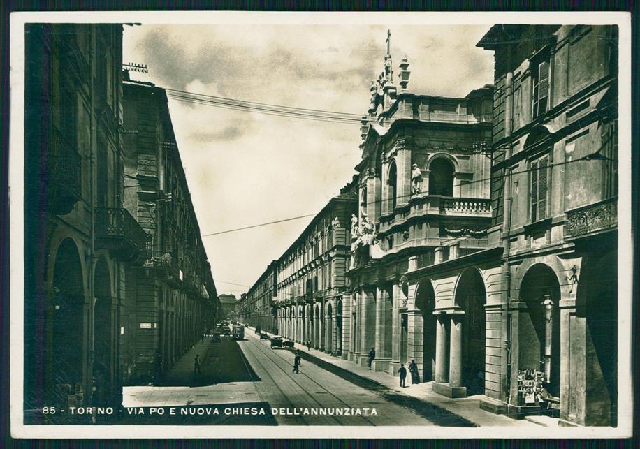 Torino città Via Po Chiesa dell'Annunziata Foto FG cartolina MZ2607 – fronte