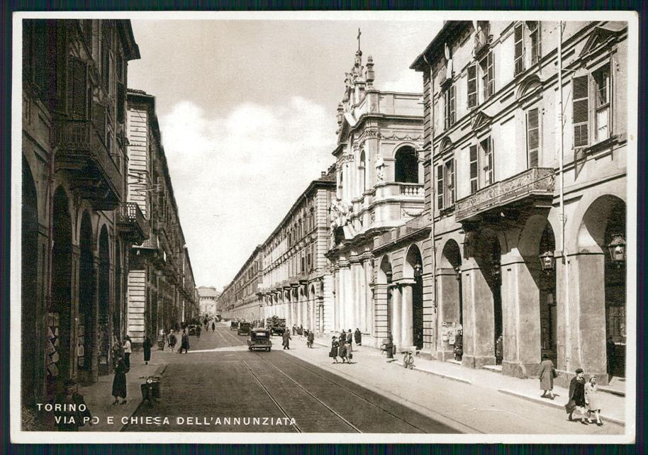 Torino città Via Po Chiesa dell'Annunziata Foto FG cartolina MZ2608 – fronte