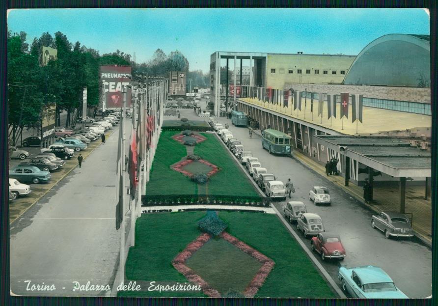 Torino città Palazzo delle Esposizioni Auto Corriere Foto FG cartolina MZ2735 – fronte