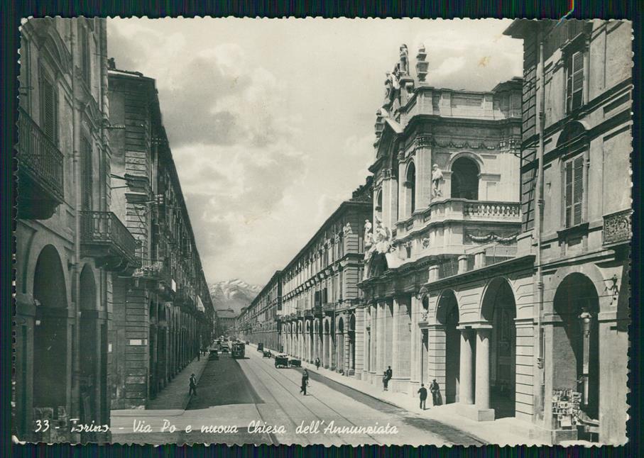 Torino città Via Po Chiesa dell'Annunziata Foto FG cartolina MZ2746 – fronte