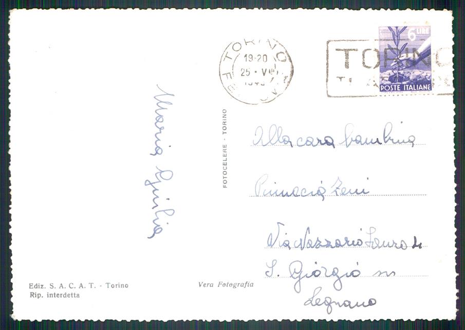 Torino città Via Po Chiesa dell'Annunziata Foto FG cartolina MZ2746 – retro