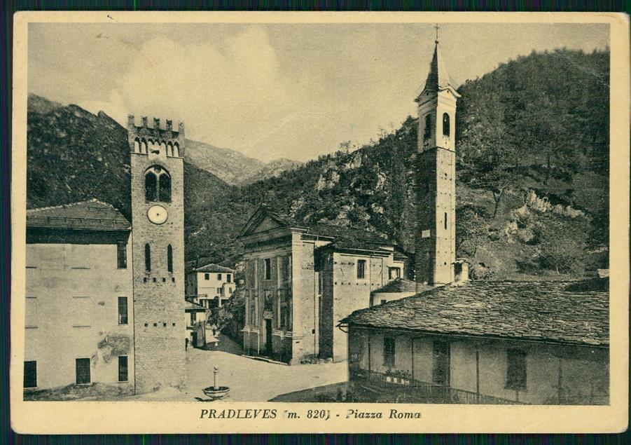 Cuneo Pradleves Piazza Roma PIEGA FG cartolina MZ2795 – fronte