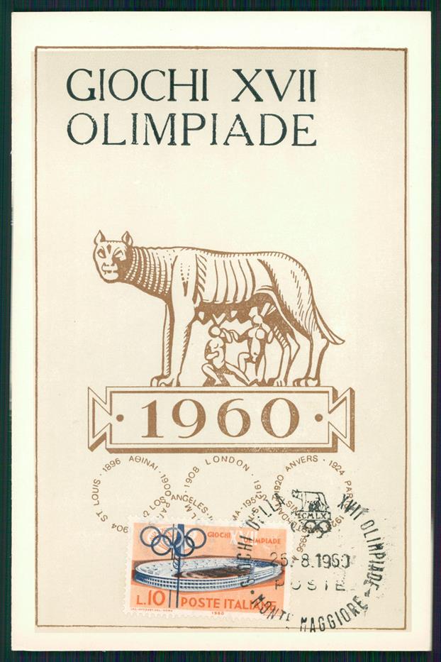 Roma città Lupa Giochi XVII Olimpiade FG cartolina MZ2834 – fronte