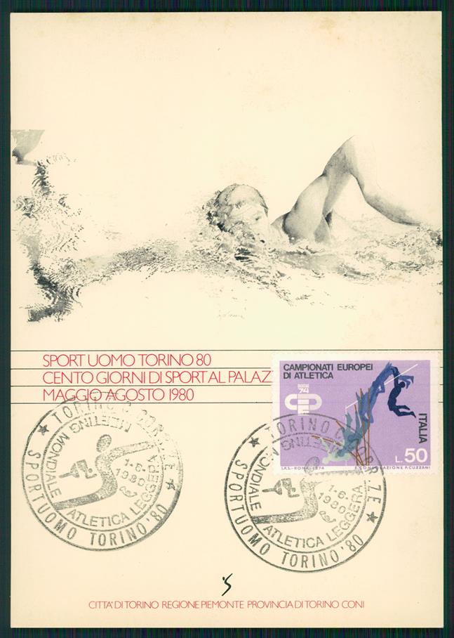 Torino città Sport Uomo Torino 1980 Atletica Leggera FG cartolina MZ2840 – fronte