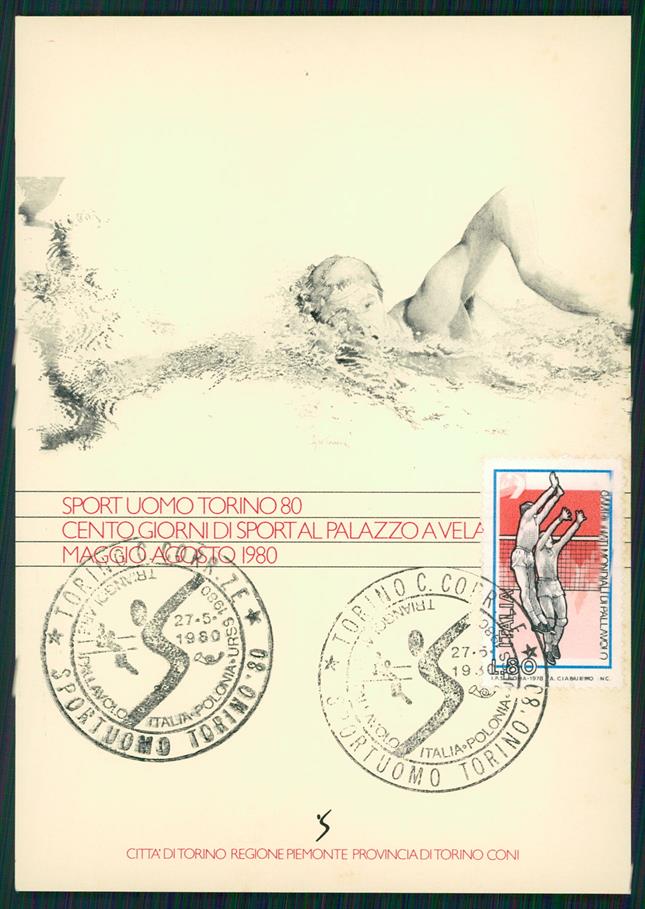 Torino città Sport Uomo Torino 1980 Pallavolo FG cartolina MZ2843 – fronte