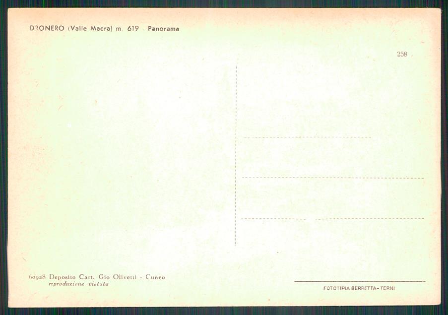 Cuneo Dronero Valle Macra FG cartolina MZ2848 – retro