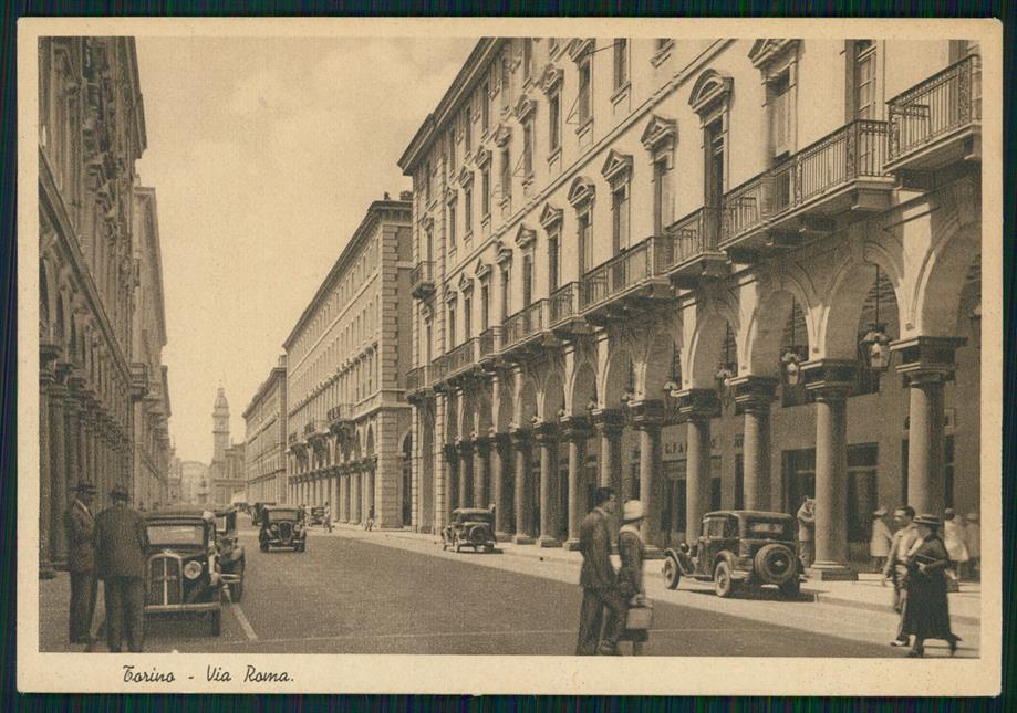 Torino città Via Roma Auto FG cartolina MZ2849 – fronte