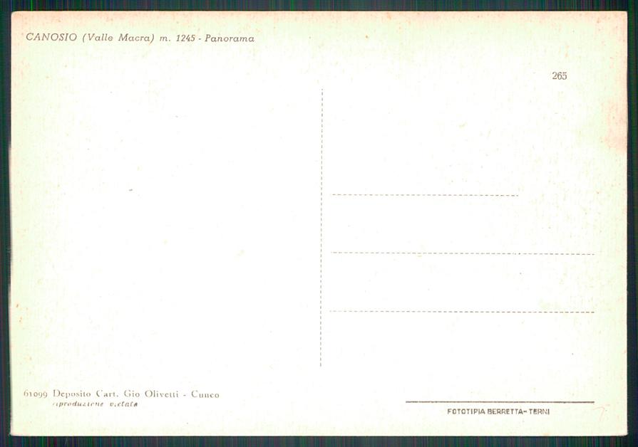 Cuneo Canosio Valle Macra FG cartolina MZ2851 – retro