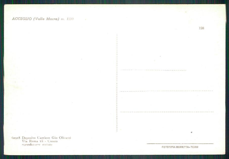 Cuneo Acceglio Valle Macra FG cartolina MZ2853 – retro