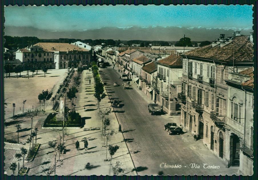 Torino Chivasso Via Torino Auto Foto FG cartolina MZ2876 – fronte
