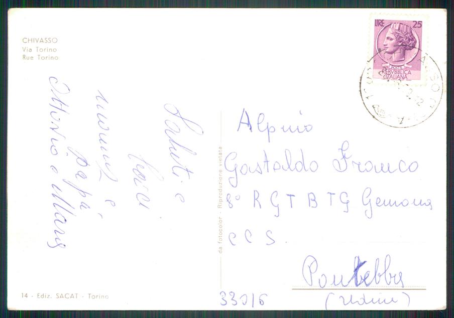 Torino Chivasso Via Torino Auto Foto FG cartolina MZ2889 – retro