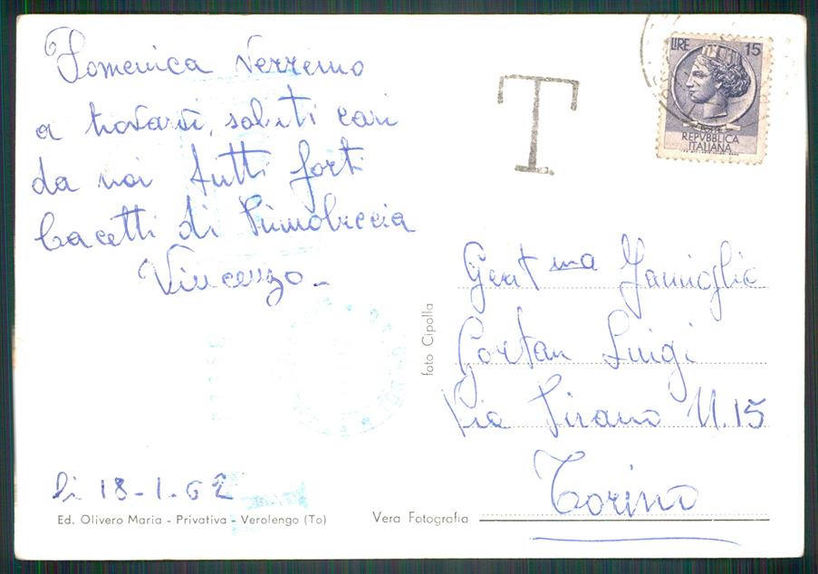 Torino Verolengo Corso Delio Verna Foto FG cartolina MZ2914 – retro