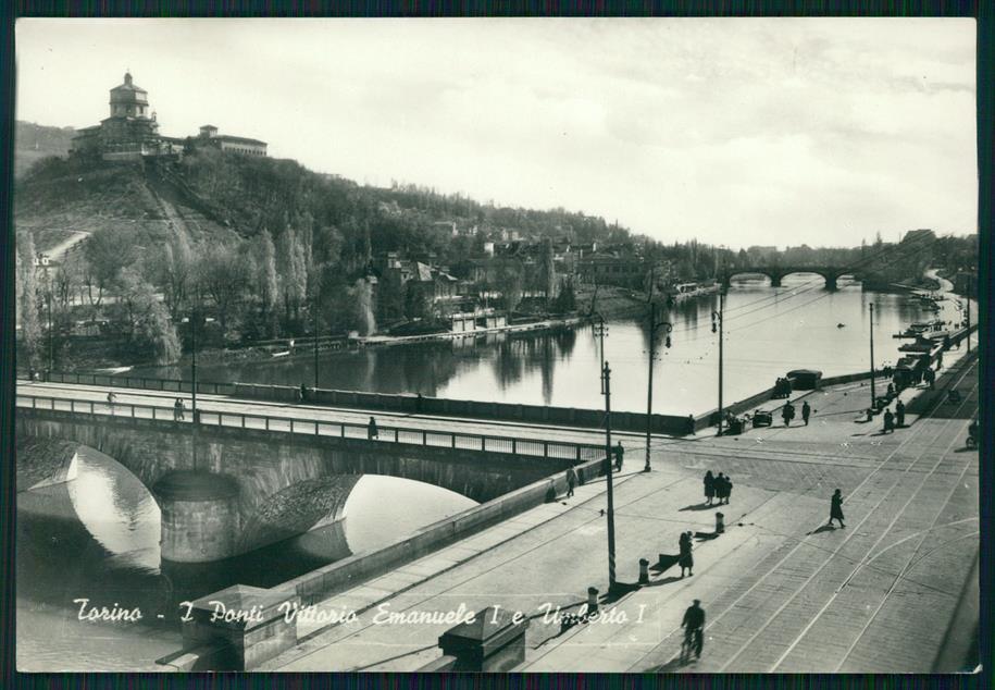 Torino città Ponti Vittorio Emanuele I e Umberto I Foto FG cartolina MZ2958 – fronte