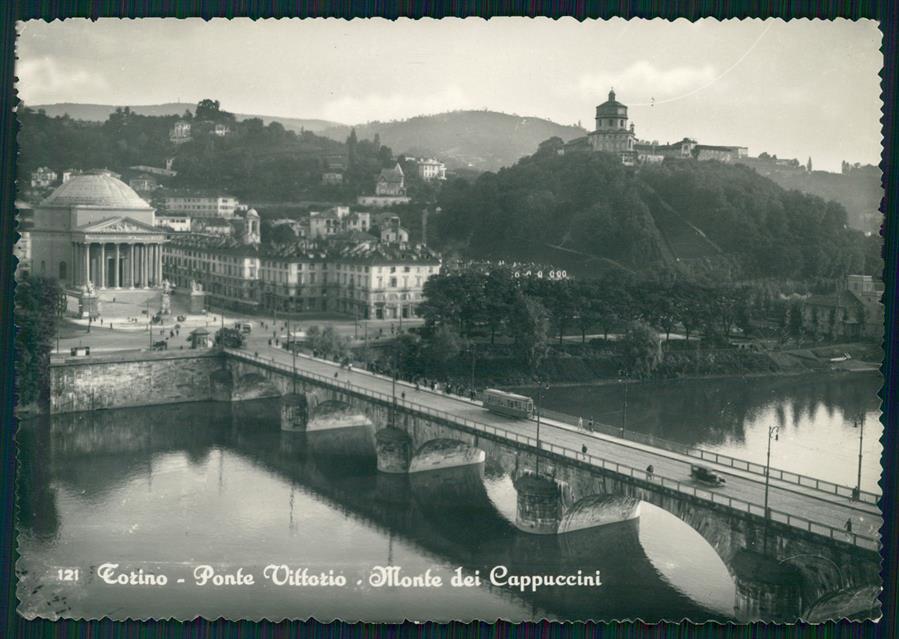 Torino città Ponte Vittorio Monte dei Cappuccini Foto FG cartolina MZ2961 – fronte