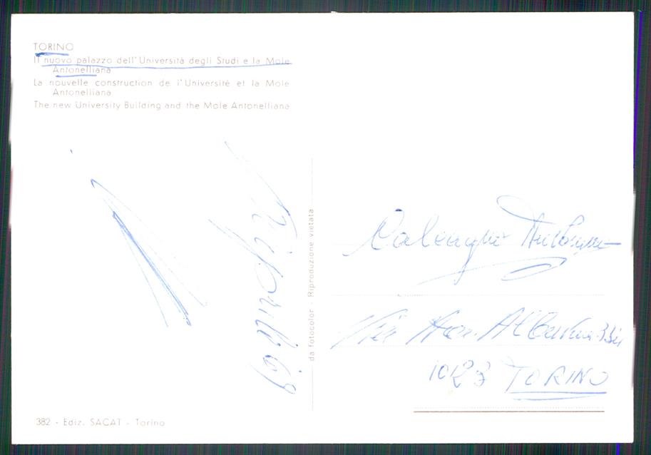 Torino città Università Foto FG cartolina MZ2972 – retro