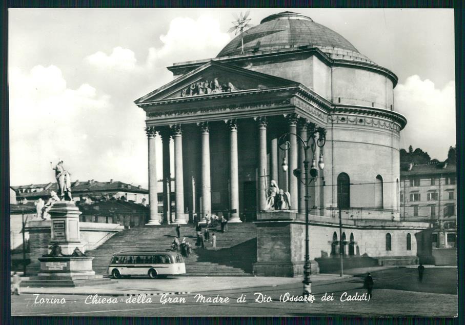Torino città Chiesa Gran Madre di Dio Corriera Foto FG cartolina MZ2983 – fronte