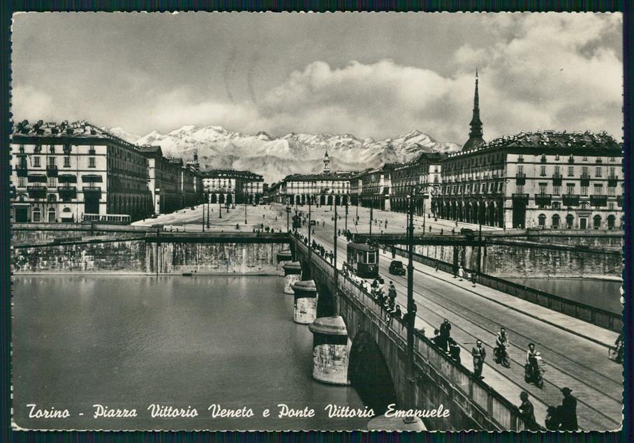 Torino città Piazza Vittorio Veneto Tram Foto FG cartolina MZ2989 – fronte