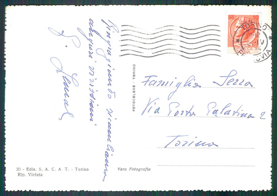 Torino città Valentino Fontana Foto FG cartolina MZ3200 – retro
