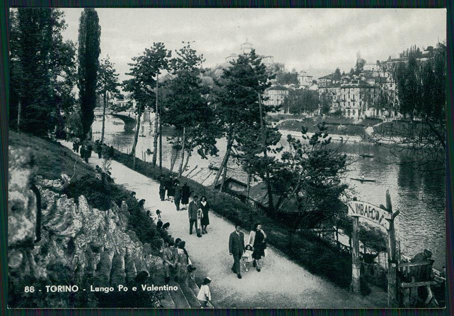 Torino città Lungo Po Parco Valentino Foto FG cartolina MZ3212 – fronte