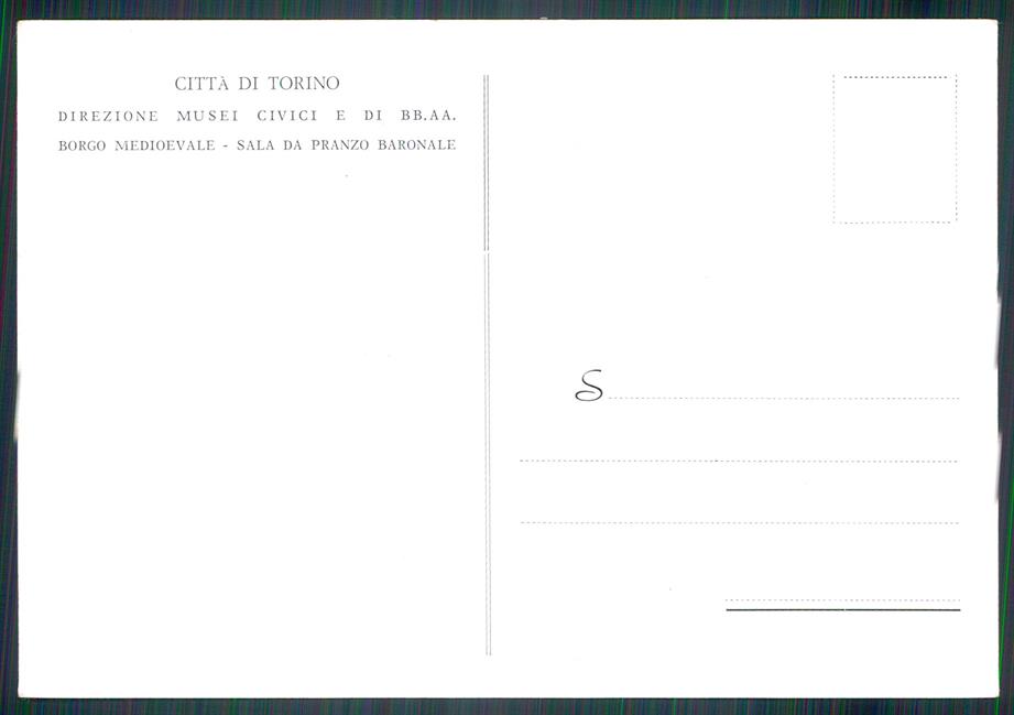Torino città Borgo Medioevale Sala da Pranzo FG cartolina MZ3213 – retro