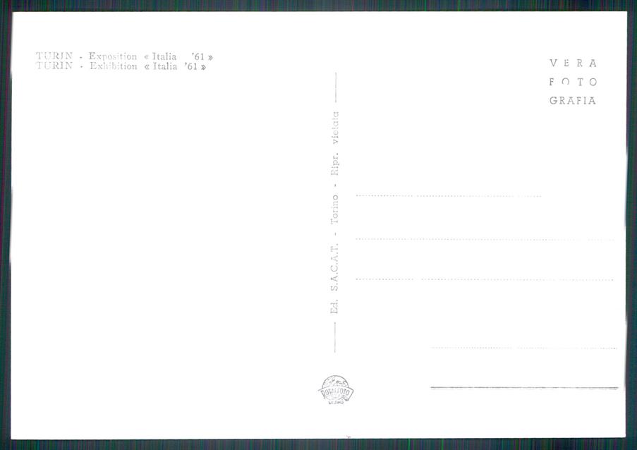 Torino città Esposizine Italia 61 Foto FG cartolina MZ3265 – retro