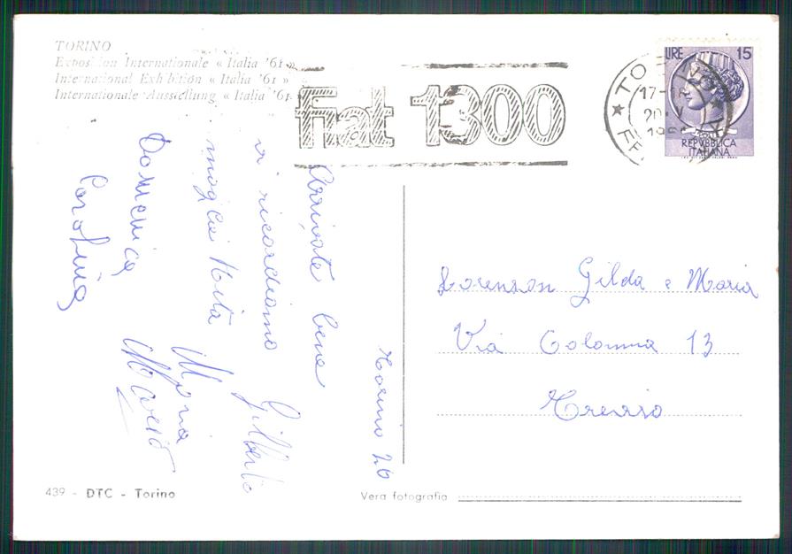 Torino città Esposizione Italia 61 Palazzo del Lavoro Foto FG cartolina MZ3286 – retro