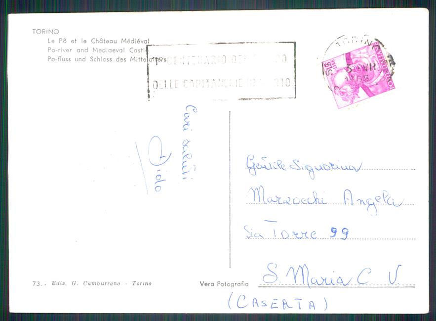 Torino città Borgo Castello Medioevale Po Barca Foto FG cartolina MZ3301 – retro