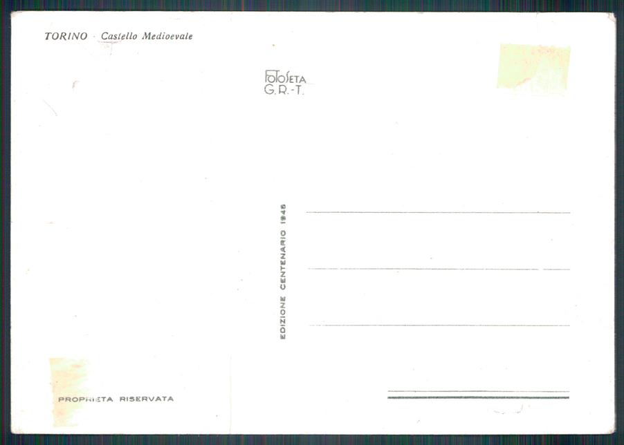 Torino città Castello Medioevale STRAPPINO FG cartolina MZ3314 – retro
