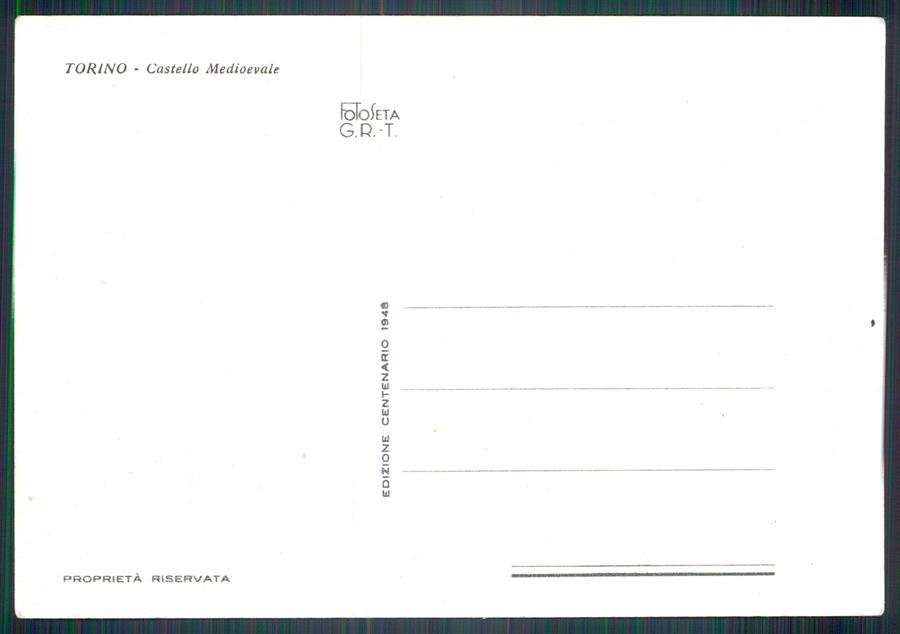 Torino città Castello Medioevale PIEGHINA FG cartolina MZ3315 – retro