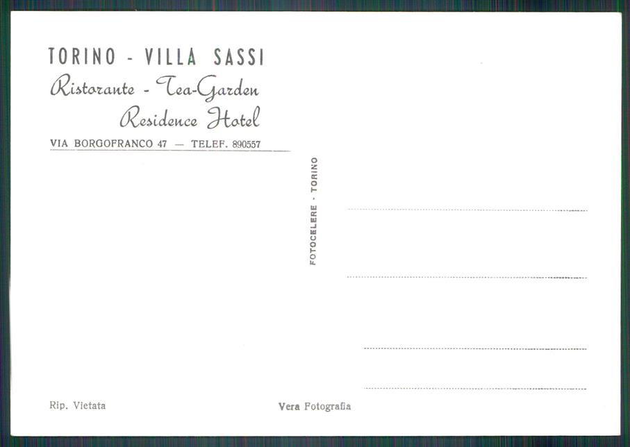 Torino città Villa Sassi Foto FG cartolina MZ3389 – retro