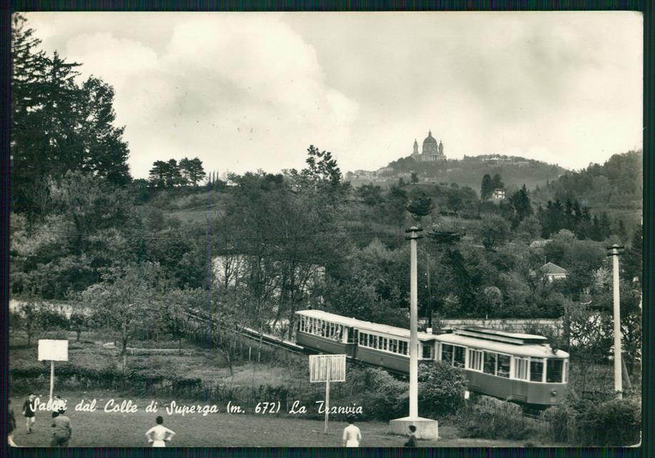 Torino città Sassi Colle di Superga Tranvia Foto FG cartolina MZ3390 – fronte