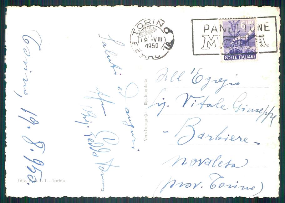 Torino città Stazione Centrale Auto Foto FG cartolina MZ3443 – retro
