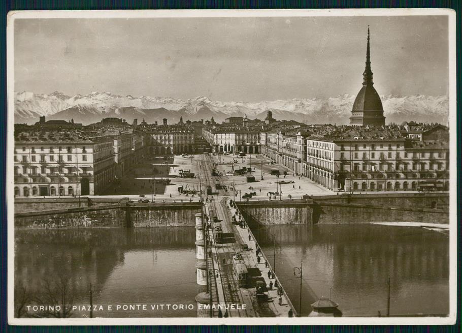 Torino città Piazza e Ponte Vittorio Emanuele Foto FG cartolina MZ3491 – fronte