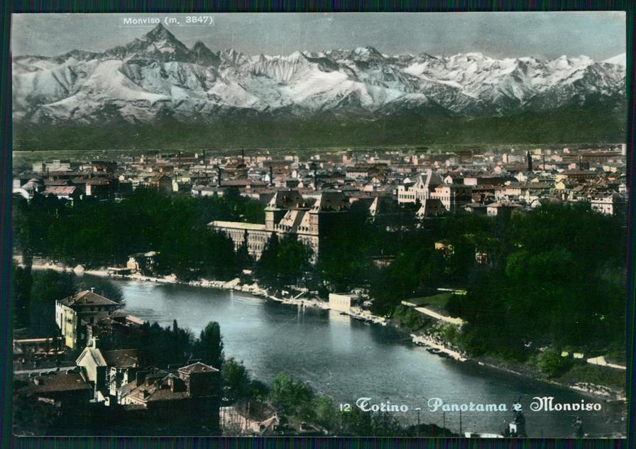 Torino città Panorama Monviso Foto FG cartolina MZ3494 – fronte