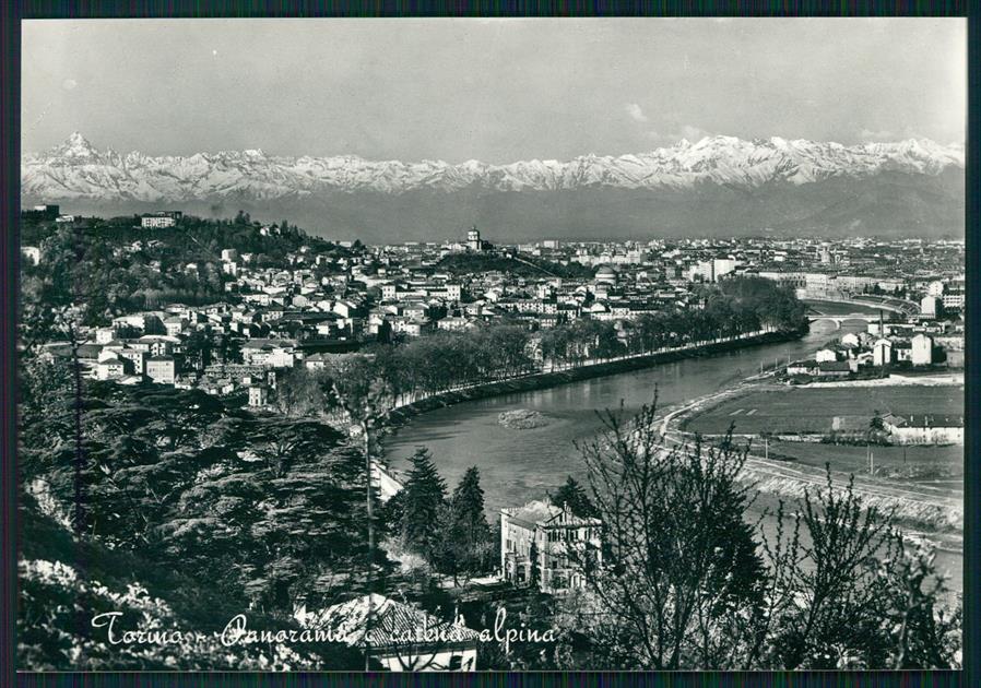 Torino città Panorama e Catena Alpina Foto FG cartolina MZ3498 – fronte