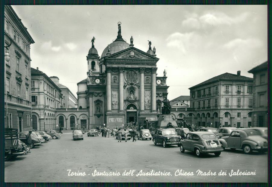 Torino città Santuario dell'Ausiliatrice Auto Foto FG cartolina MZ3665 – fronte