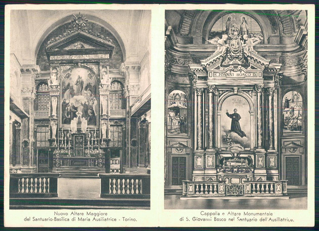 Torino città Santuario Mara Ausiliatrice Doppia PIEGA FG cartolina MZ3672 – retro