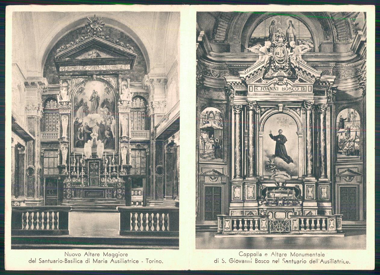 Torino città Santuario Mara Ausiliatrice Doppia PIEGA FG cartolina MZ3672 – retro