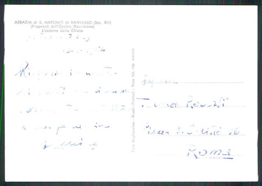 Torino Buttigliera Alta Abbazia Sant'Antonio Ranverso Foto FG cartolina MZ3737 – retro