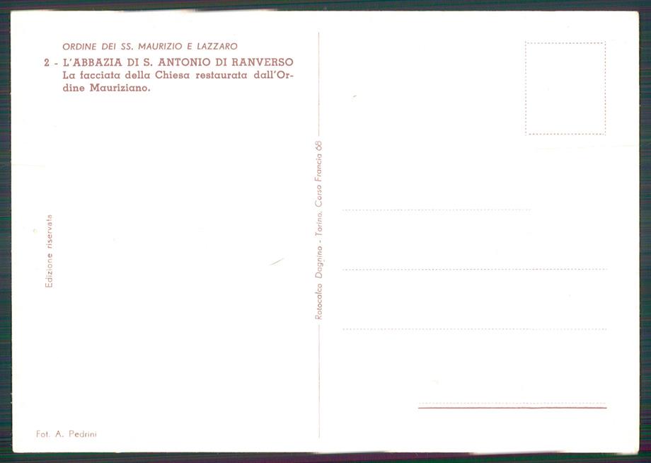 Torino Buttigliera Alta Ranverso Abbazia di FG cartolina MZ3756 – retro