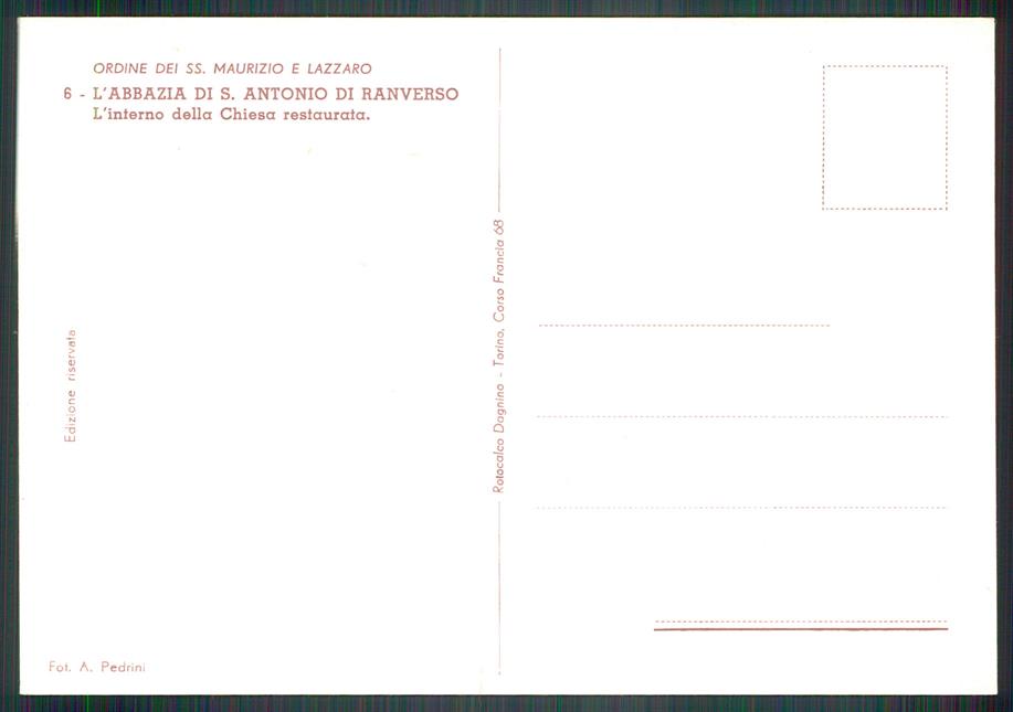 Torino Buttigliera Alta Ranverso Abbazia di FG cartolina MZ3758 – retro
