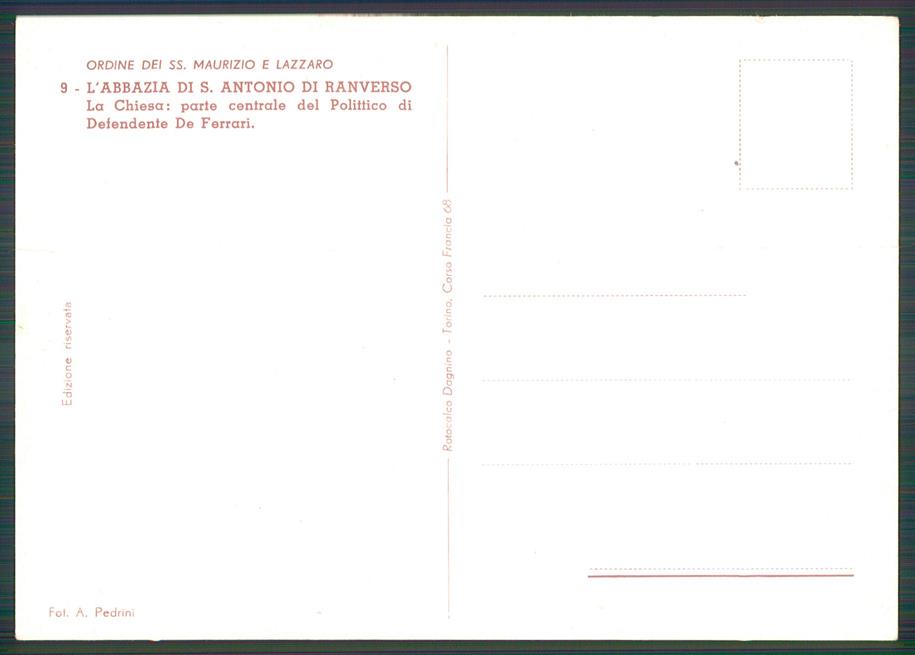 Torino Buttigliera Alta Ranverso Abbazia di FG cartolina MZ3761 – retro