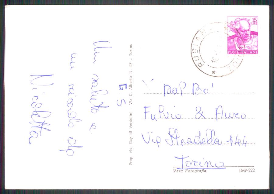 Torino Rubiana Panorama STRAPPINO Foto FG cartolina MZ3772 – retro