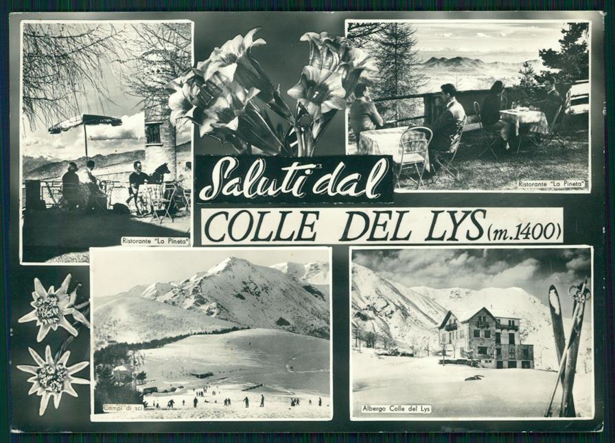 Torino Colle del Lys Saluti da Nevicata Sci Foto FG cartolina MZ3775 – fronte