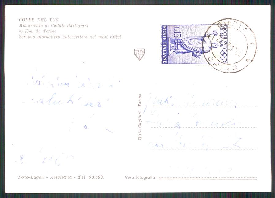 Torino Colle del Lys Ristorante Pineta Foto FG cartolina MZ3779 – retro